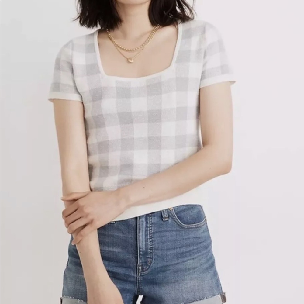 Madewell Square Neck Sweater Tee Size S